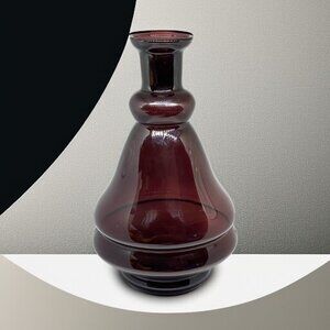 Vintage Italian Purple Glass Decanter Handblown Art Barware - No Stopper